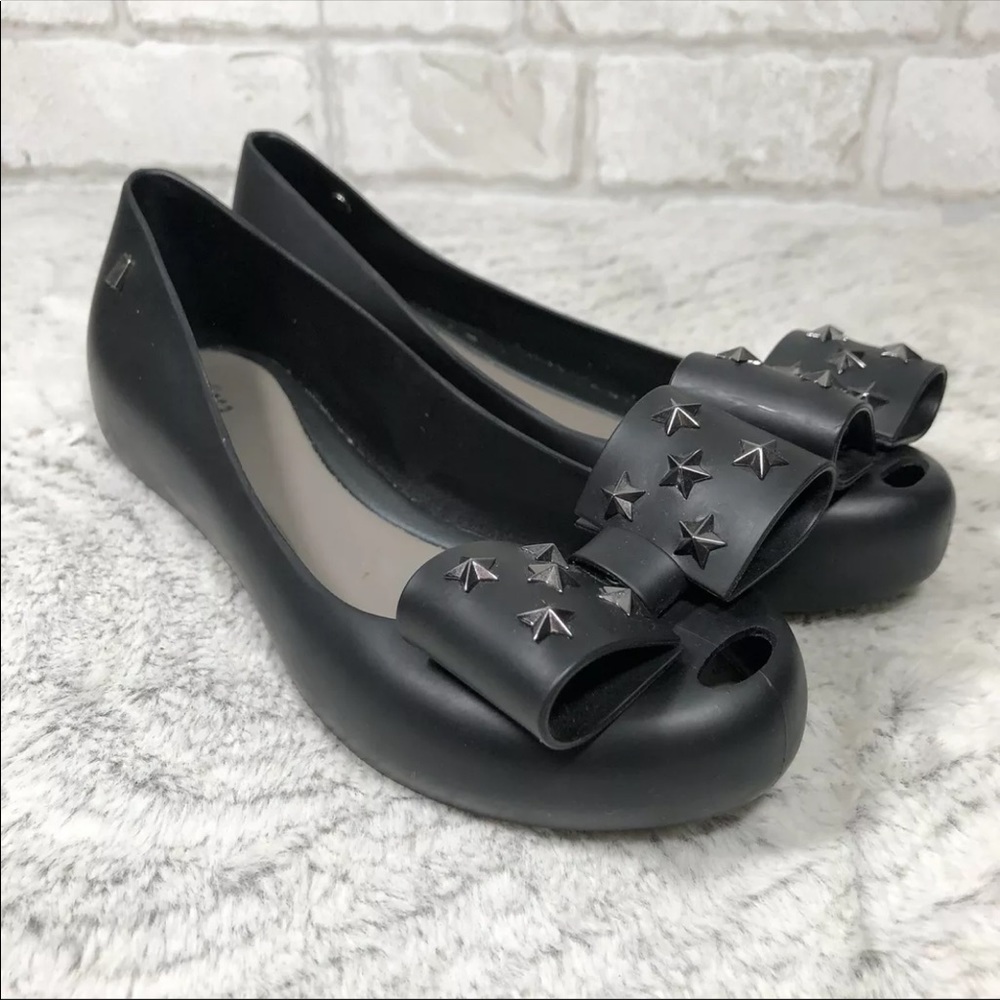 Melissa Ballet Flats Round Toe Bow Star Studded
